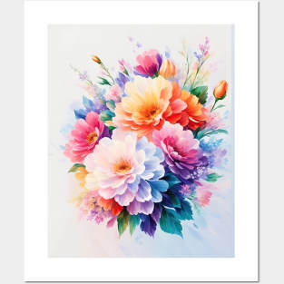 More Flowers In Watercolor Style - AI Art Posters and Art